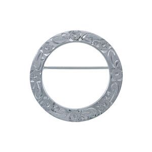 Estate Winard Sterling Silver 925 Diamond Cut Floral Circle Pin Brooch